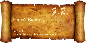 Forró Róbert névjegykártya